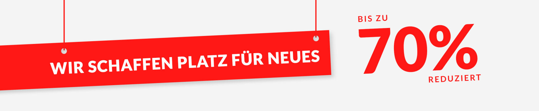 Alles muss raus - bis zu 70% reduziert